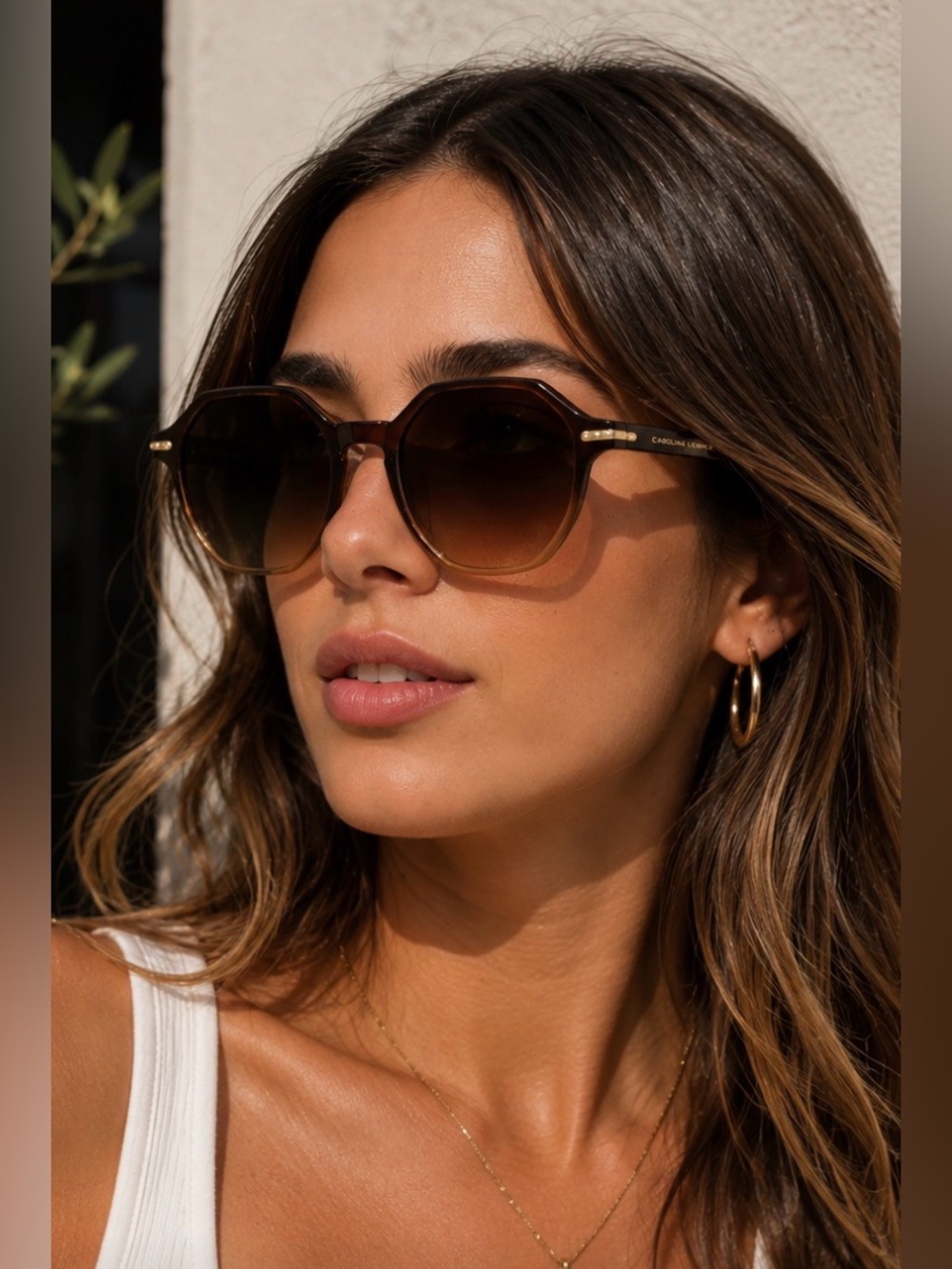 NWT CL-9411-02 classy Carolina Lemke Ocean Brown Sunglasses WMN+free luxury case
